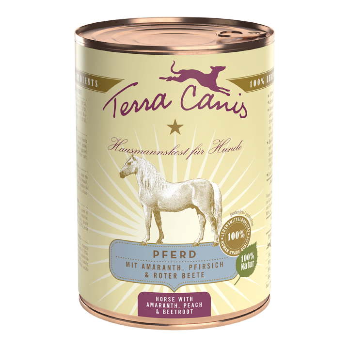 Terra Canis Hunde-Nassfutter Classic Pferd mit Amara und Pfirsich